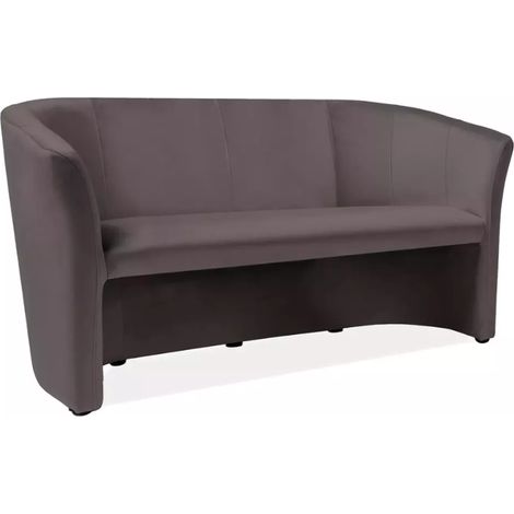 Canapé cabriolet SITTON 3 places velours gris moderne