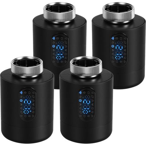 TolleTour Termostato connesso per radiatore, 6 modalità e rilevamento finestra, Nero, Set da 4 (1/5)