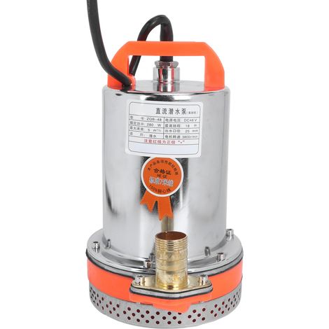 Pompe submersible CC à haut débit et à haute pression de refoulement, moteur en cuivre pur 280 W, 48 V CC (1/5)