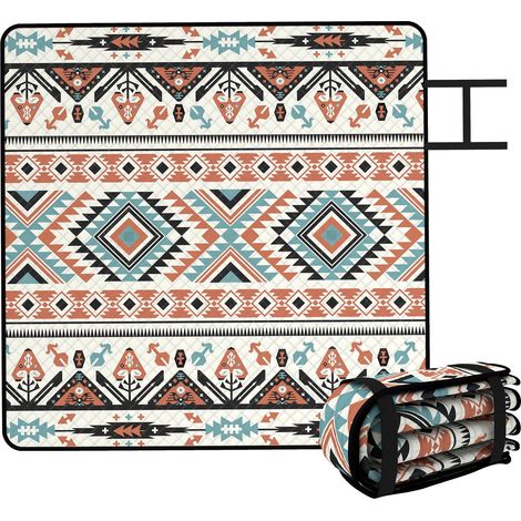 Outsunny Picnic Blanket, 200x200CM Beach Blanket Outdoor Picnic Mat