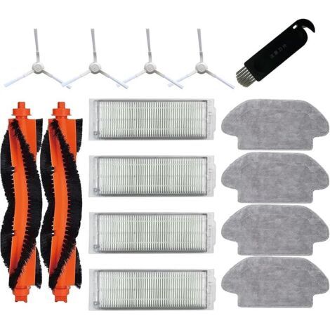Accesorios para el robot aspirador Xiaomi Vacuum-Mop 2S S12 S10 Mop Pro XMSTJQR2S: 4 almohadillas de limpieza, 4 filtros, 4 cepillos laterales. (1/5)