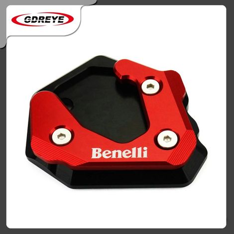 (rouge) Compatible avec les motos Benelli Leoncino 500 et Leoncino 250 : accessoire de béquille en aluminium CNC, plaque d'extension et repose-pieds maxpower (1/4)