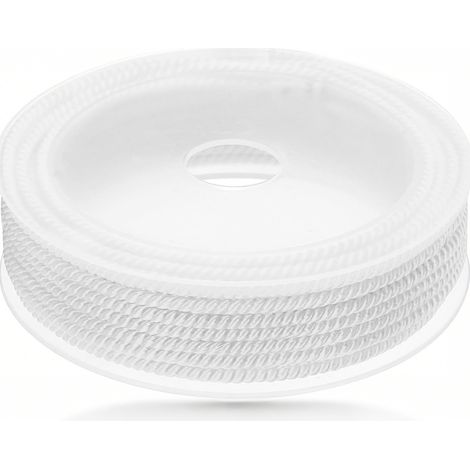 Corde décorative torsadée en nylon blanc de 1,5 mm, rouleau de 10 mètres, pour la couture et les travaux manuels à domicile.