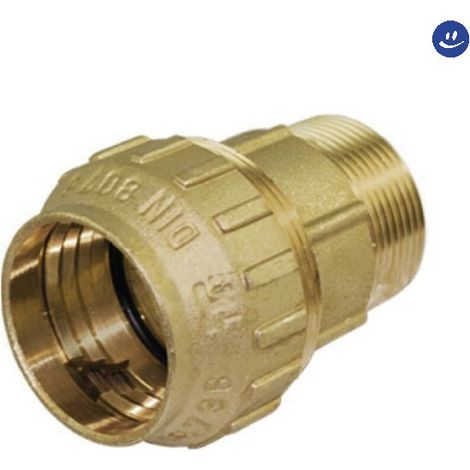 Raccordo m 20x1/2 niples in ottone filettato maschio con tenuta o-ring ed ogiva in ottone