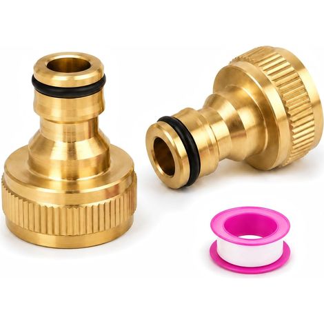 3 Pcs Adaptateur Robinet Tuyau Arrosage Laiton 1 Pouce, Adaptateurs Universels Connecteurs, Inclus Ruban d'Étanchéité, Raccords de Robinet Universels pour Jardin, Maison et Agriculture (1/5)