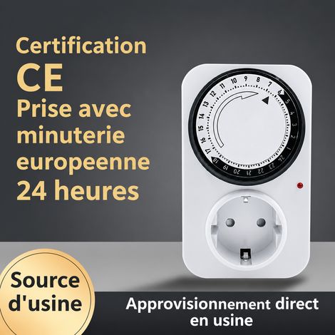 Prise Programmateur Mécanique 24h Journalière FRK-D1 16A 4000W Minuterie 15min-24h 20 × 20 × 15 cm 2,29 kg – Livraison gratuite (1/5)