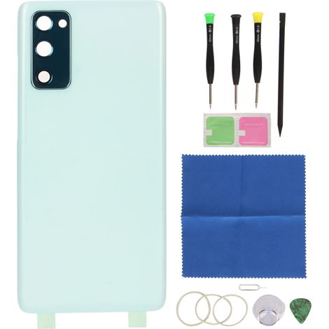 Coque arrière en verre avec cadre caméra préinstallé et kit d'outils de réparation pour Samsung Galaxy S20 FE 5G G781 Vert Clair (1/5)