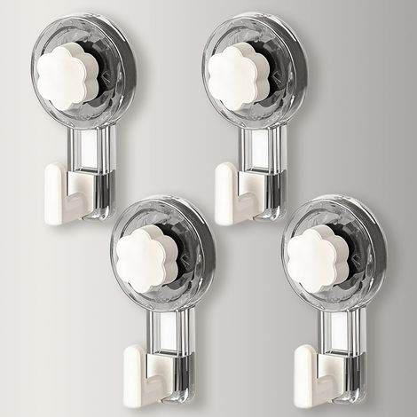 Gancio per asciugamani da bagno, ganci a ventosa riutilizzabili extra forti per bagno, cucina, campeggio e auto (grigio+bianco, 11,2 x 6,2 x 4,3 cm, 4) (1/5)