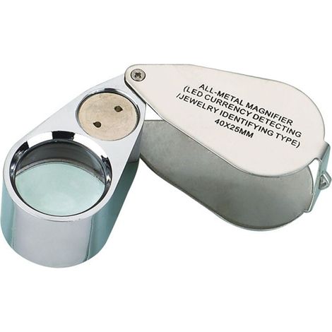 40-fache Mini-Schmucklupe mit LED-Geldprüflicht, handliche Lupe zur Identifizierung und Bewertung von Schmuck (1/5)