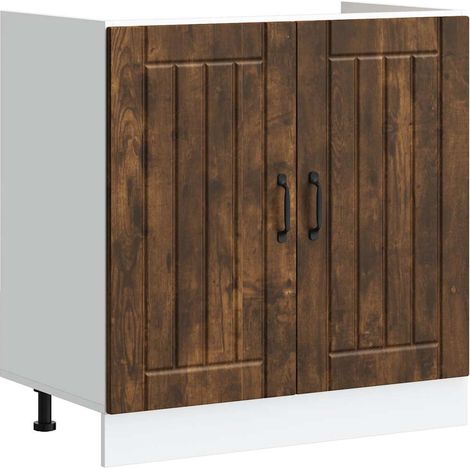 Spülenunterschrank Lucca Räuchereiche Holzwerkstoff