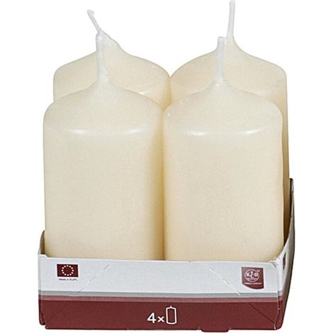Heider GmbH Stumpenkerze 8cm Ø4cm champagner 4 Pack - 10 Stück