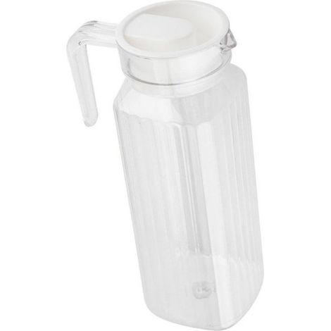 Cruche d'eau Bouteille d'eau 1100ml Bouteille de Jus Rayé Transparent en Acrylique avec Couvercle table cocktail (1/5)