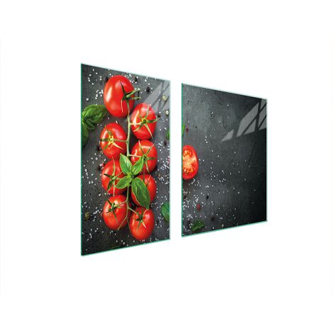 Glasplatte und Schneidebrett 100x52 Tomaten (1/5)