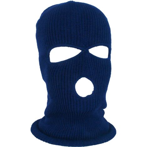 1 masque d'hiver chaud, masque à 3 trous, masque tricoté pour le ski et le vélo par temps froid, masque multifonctionnel, bonnet de ski pour moto et vélo, bleu marine (1/5)