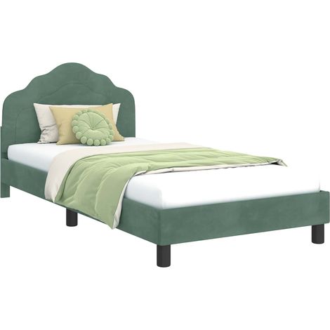 Children's Bed Frame with Headboard Sea Green 90 x 200 cm vidaXL