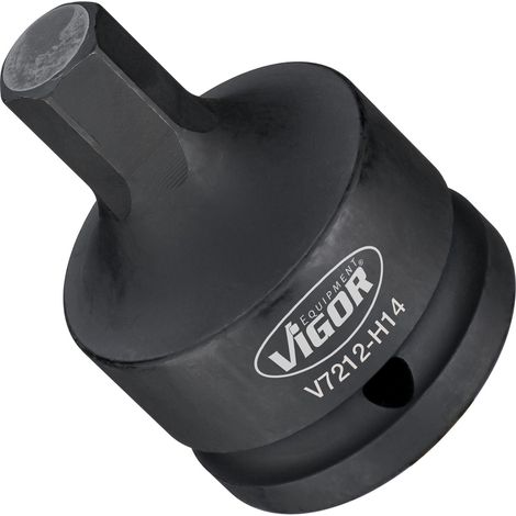 VIGOR Innensechskant Schlagschrauber Schraubendreher-Einsatz, V7212-H14, 3/4 Zoll (20 mm) Vierkant, Innen Sechskant Profil, SW 14 mm (1/4)
