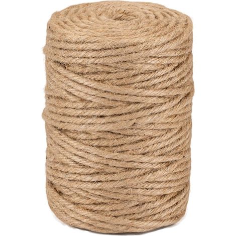Natur-Juteschnur – 100 Meter – 5 mm Durchmesser, 6-fach geflochten – robust und dekorativ – für Gartenarbeit, Heimwerken und den Außenbereich – Naturbraun (1/5)