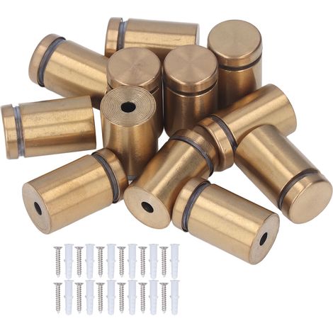 Support de fixation inox 19x30mm, lot de 12 entretoises à visser, kit de montage mural pour publicité (1/5)