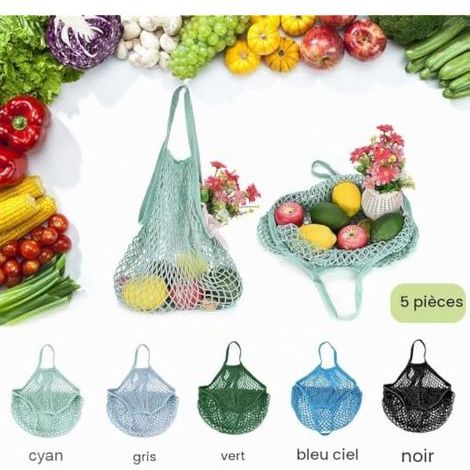 Cotton Linen Mesh Bag 40 x 35 cm Portable Reusable Shopping Vegetables Fruit Toys Picnic – Grey, Green, Black, Cyan, Sky Blue (1/4)