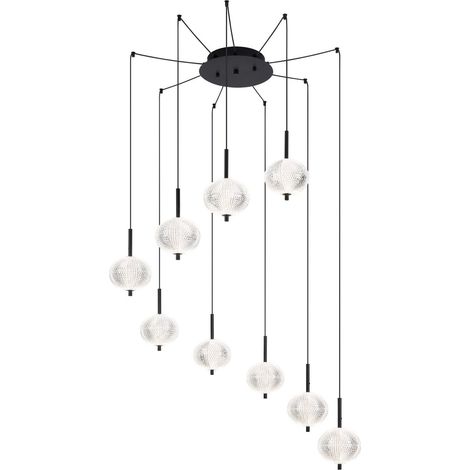 Globo - lámpara colgante - Aida - negro - vidrio - Ø 76cm - LED - (1/5)