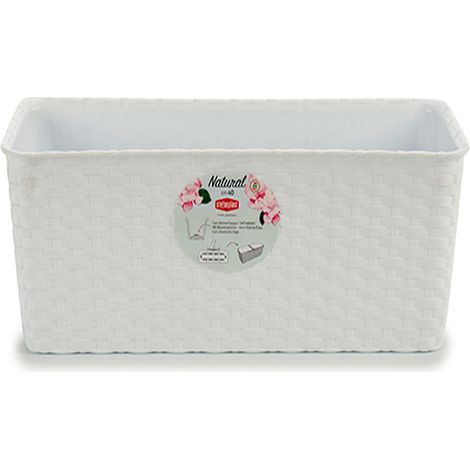 STEFANPLAST jardinera reserva agua 40 cm blanca , Jardinera reserva agua 40 cm blancaFabricada en plástcio de alta calidadIncluye pieza para reserva de aguaMedidas: 15 (1/2)