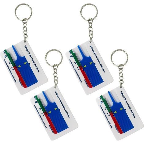 Lot de 4 règles de profondeur des pneus de voiture - Surface de course - Règle de mesure de profondeur des pneus - Instrument de mesure de profondeur - En plastique - Surface de course - Règle d (1/4)