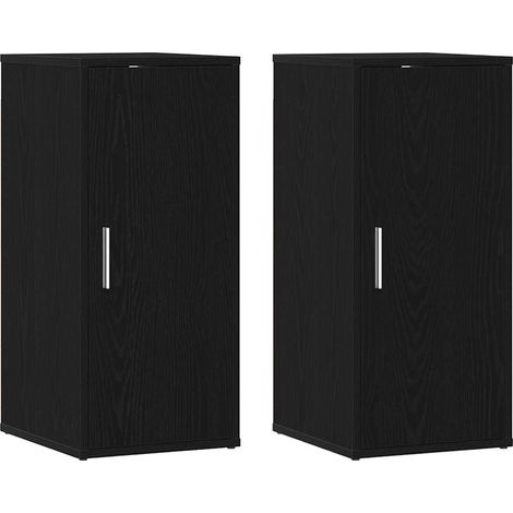 Maison Exclusive - Scarpiere 2 pz Rovere Nero 32x35x70 cm in Legno Multistrato