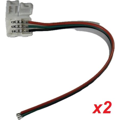 Kit de 2 connecteurs précablés 3 fils pour bandeau LED CCT variable 3000K-6000K L10mm TRAJECTOIRE 004781 (1/2)