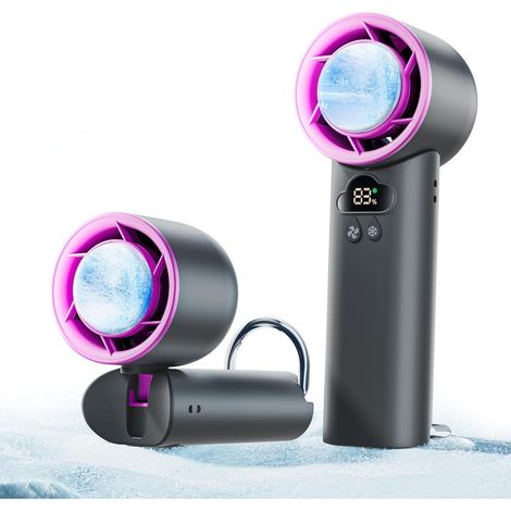 Ventilateur portable (noir) - Batterie longue durée 4000 mAh - Mini et pliable (1/5)