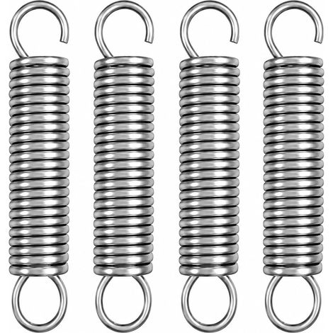 4 x 70 mm Tension Spring with Hooks, Stainless Steel Tension Spring, Extension Spring 15 mm, 2.2 mm Wire for DIY, Fixing, Mechanics and Home Use (1/5)