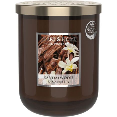 Grande bougie heart and home vanille bois de santal