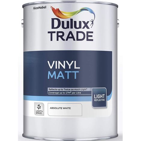 Dulux Trade Vinyl Matt Light and Space - Absolute White - 5 Litres