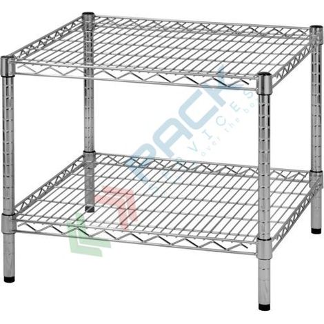 Archimede scaffale metallico scaffale 2 ripiani cm 61 x 61 x h. 50 cucina bagno garage cabina armadio (1/2)