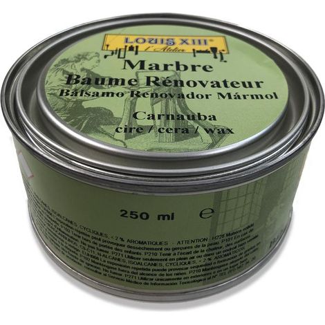 Baume rénovateur marbre 250 ml – À la cire de carnauba – Pour embellir et protéger marbres, granit, onyx – Entretien pierre – Avel