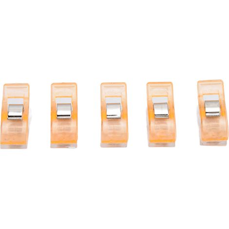 Pinces en plastique colorées, motif dessin animé, pour la couture, le positionnement, la fixation des bords et le séchage. Petites pinces en plastique orange. (1/5)