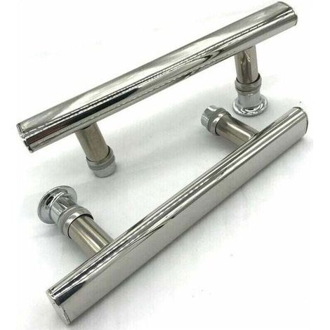 2x Poignée de porte de douche Chromé entraxe 145 mm-Crezuo (1/3)