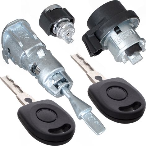 Set di 3 inserti per serratura di accensione, serratura della portiera anteriore sinistra e vano portaoggetti per VW Golf V 03-09.