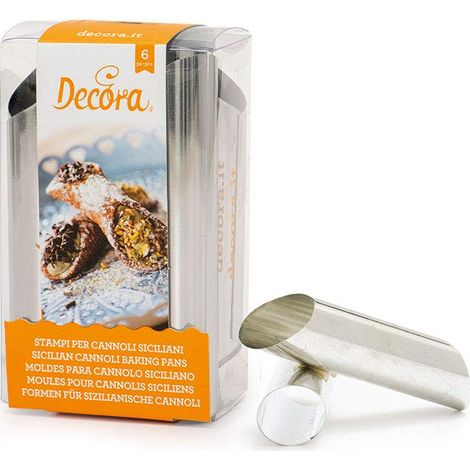 DECORA, 0060212 Stampo per Cannoli Siciliani Ø 2 x 12 cm, In Acciaio Resistente e Anti -Usura, Design Professionale, 6 Pezzi (1/4)