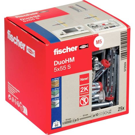 Fischer 572924 DuoHM 5x55 S PH TX Tasselli per vuoti e cavità 55 mm 25 pz. (1/8)