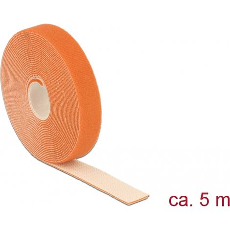 Delock Sujeciones de velcro en rollo de 5 m LA x 20 mm AN naranja