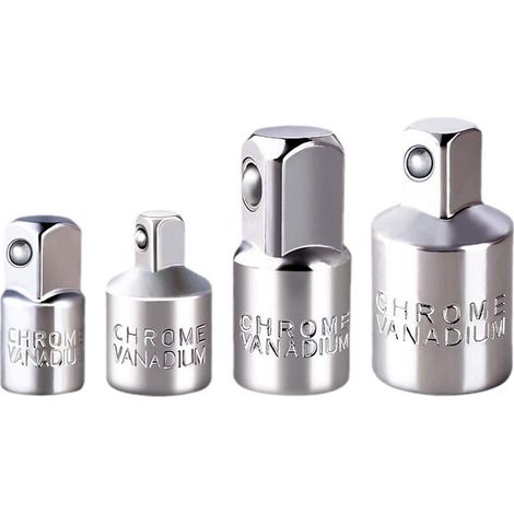 4pcs Adaptateur à Clique Jeu d'adaptateurs Adaptateur à douille Cliquet 1/2" à 3/8",3/8" à 1/2",1/4 "à 3/8",3/8"à 1/4" Adaptateurs Réducteurs Pour Douilles et Embouts