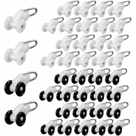 Rouleaux de Rideau Coulissants 40 Pièces en Métal Compatible Pergola Rail Rideaux Stores Fenêtres Portes Coulissantes Glisseur (1/4)