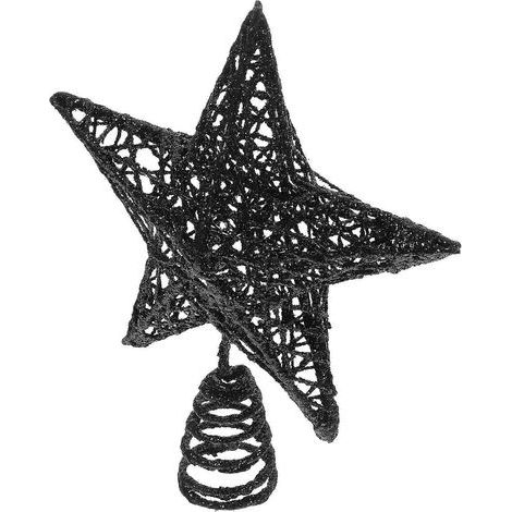 Cime d'arbre en forme d'étoile en fer, decoration de Noël pour une ambiance festive, 19.00 x 16.00 x 3.50 cm, design élégant, 1 pièce. (1/4)