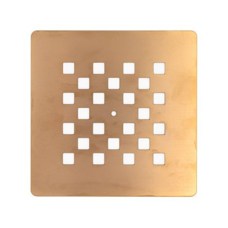 Fortifura – Grille vidage de douche carrée 13.1x13.1cm – Cuivre brossé – Matériau marbre minéral – Pour siphon standard