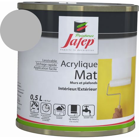 Peinture acrylique mate gris acier Jafep  0,5L