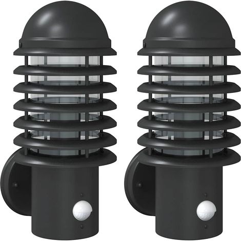 Maison Exclusive - Applique per Esterno con Sensore 2 pz Nere in Acciaio Inox (1/5)