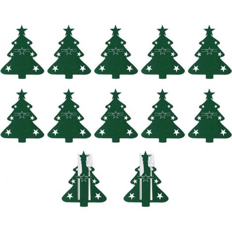 décorations de table Noël sac vaisselle support pour arbre en feutre 12 pièces (1/4)