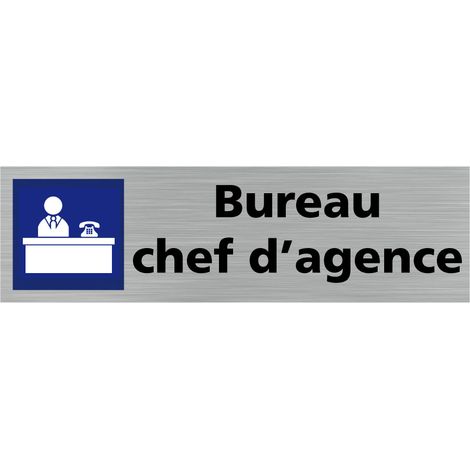Pictogramme BUREAU CHEF D'AGENCE (Q0433).- Adhésif aspect aluminium brossé - (1/5)