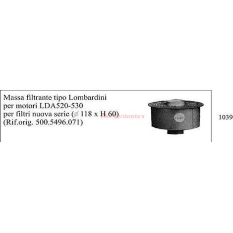 Masse filtranti tipo LOMBARDINI per motocoltivatore LDA 520 530 1039
