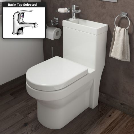 2 In 1 Compact Close Coupled Toilet and Basin Combo Space Saver Unit with Mono Mixer Tap (1/5)
